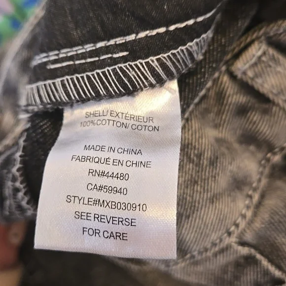 Love Fire Distressed Black  Denim Slit Maxi Cargo Skirt - Picture 7 of 7